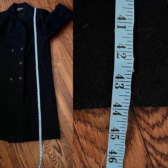 Vintage 80s Jofeld by Forstmann Black Wool Blend Coat Maxi Shawl Collar Sz M/L - Picture 11 of 17